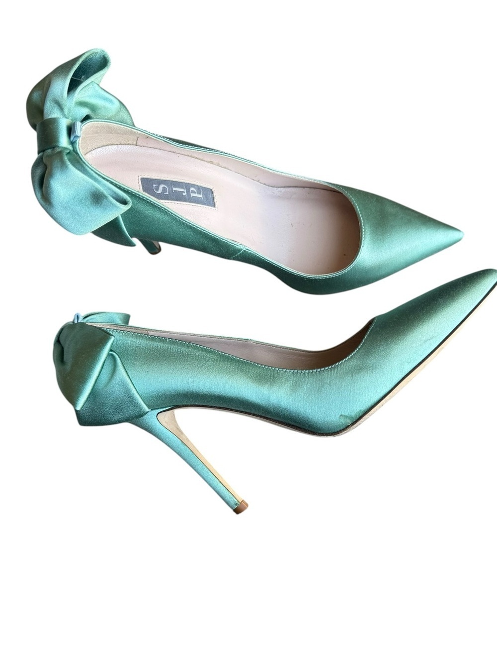 SJP by Sarah Jessica - Parker Lucille Green Satin Bow Heels Size 37
